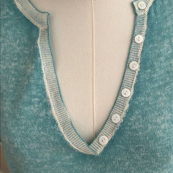Sundance Laurette Sweater Tee - M, Aqua,   NWT - Picture 3 of 9